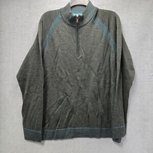 Robert Graham Quarter Zip Pullover Sweater Size Large